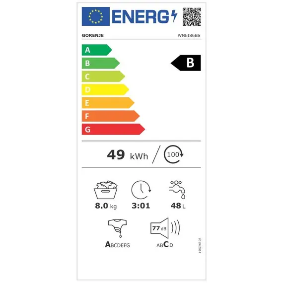 Gorenje WNEI86BS Washing Machine - 1YR, image 9