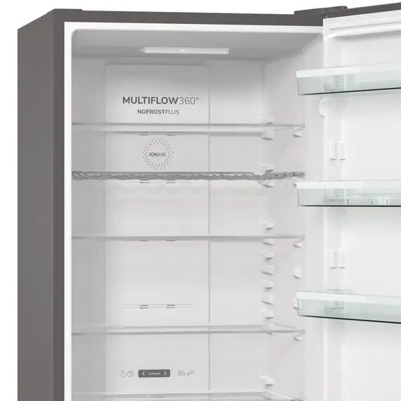 Gorenje 736286 Fridge Freezer - 331 L, E, 2000 mm, Grey, Metallic, White, 1YR – מקרר, תמונה 10
