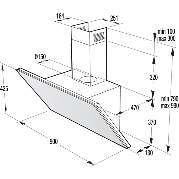 Gorenje 728154 Wall-Mounted Range Hood - 425 mm, White, 1YR, תמונה 5