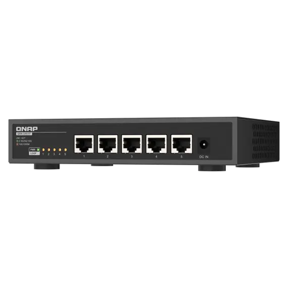 QNAP QSW-3205-5T Unmanaged Switch - 5x 10GbE BASE-T (RJ45), Desktop, Black, 1YR, 2 image