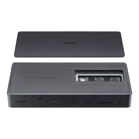 ASUS 90XB09NN-BDS010 Docking Station - Thunderbolt 5, 80 Gbit/s, 8K Ultra HD, 3 Displays, 144 Hz, MicroSD, SD, M.2, Black, 1YR, 4 image