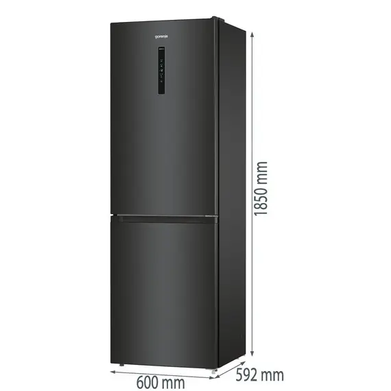 Gorenje NRK619EABXL4 Refrigerator-Freezer - 300 L, E, 1850 mm, Black, 1YR, image 9