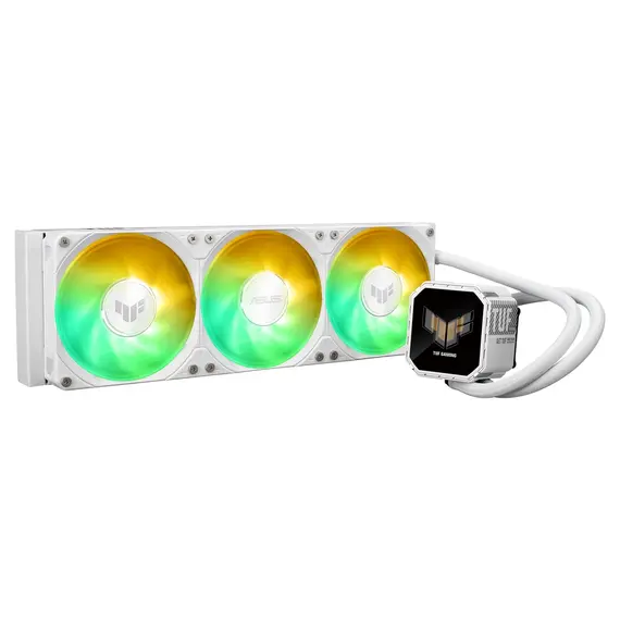 ASUS TUF Gaming LC III 360 ARGB, LCD - Processor All-in-one Liquid cooler, 12cm, 1pc(s), White, Product color: White