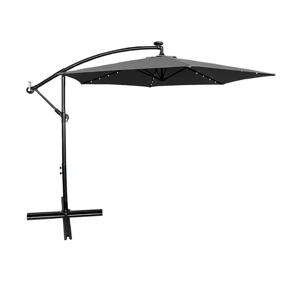 GPT TOGO56 - Umbrella, 3m Diameter, Side, Solar, LED Lighting, Black