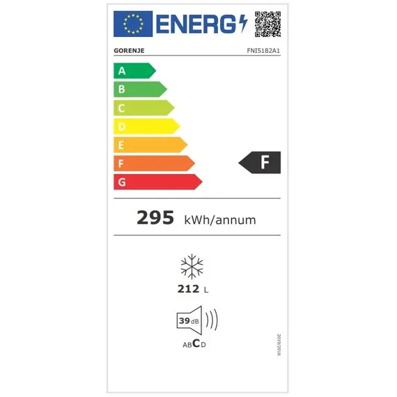 Gorenje FNI5182A1 Upright Freezer - 235 / 212 L, F, 1772 mm, White, 1YR, изображение 13