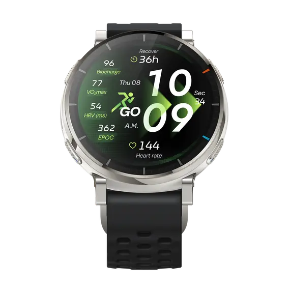 Amazfit Active 3 Smartwatch - 1.32", AMOLED, Digital, Touchscreen, GPS (satellite), Black/Silver, изображение 2
