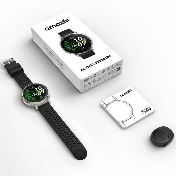 Amazfit Active 3 Smartwatch - 1.32", AMOLED, Digital, Touchscreen, GPS (satellite), Black/Silver, изображение 8