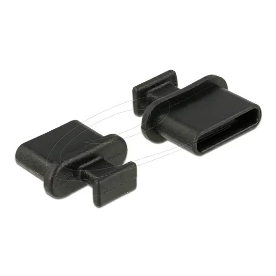 Delock 64013 Dust Cover for USB Type-C™ Female with Grip, 10 pieces, Black
