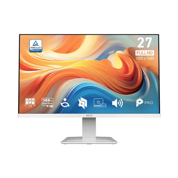 MSI Pro MP273 E14A Monitor - 27", Full HD, IPS, 144Hz, White, Couleur du produit: White