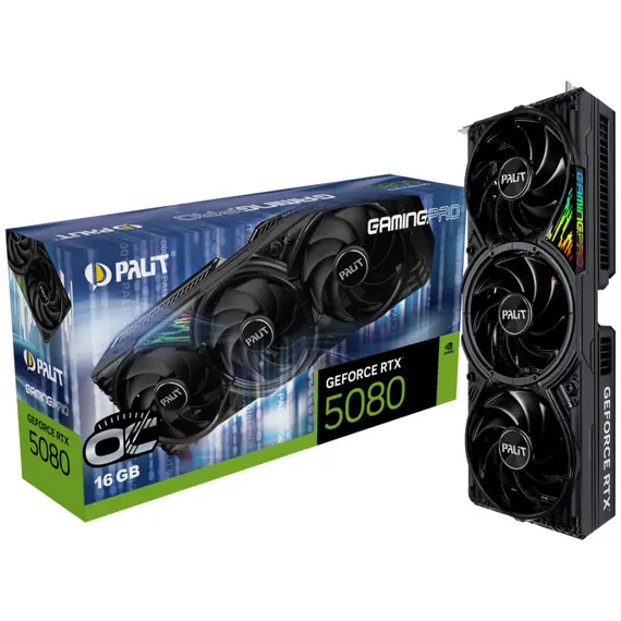 Palit GeForce RTX 5080 GamingPro OC - Video Card, NVIDIA, 16GB, GDDR7, PCI-E 5.0