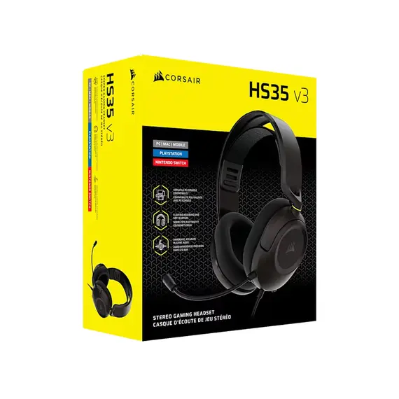 Corsair HS35 v3 - Wired Gaming Headset, Head-band, Black, 3 image