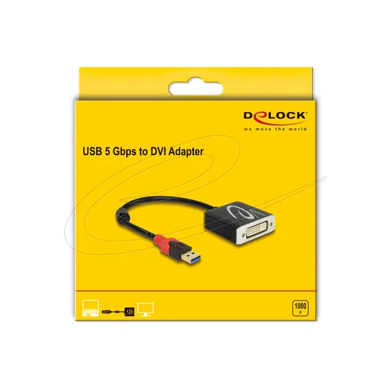 Delock Adapter USB 3.0 Type-A male > DVI female, 2 image