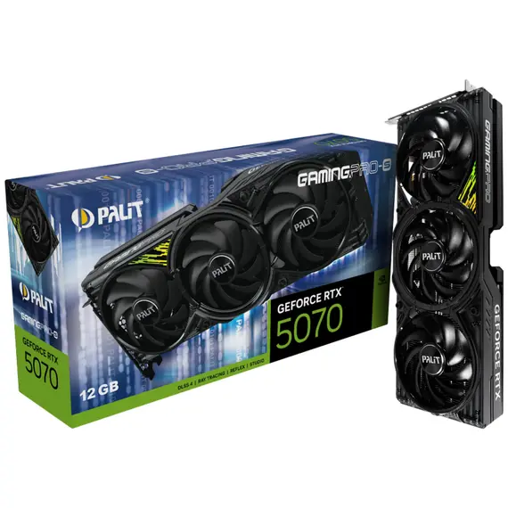 Palit GeForce RTX 5070 GamingPro-S - Video Card, NVIDIA, 12GB, GDDR7, PCIe 5.0 x16