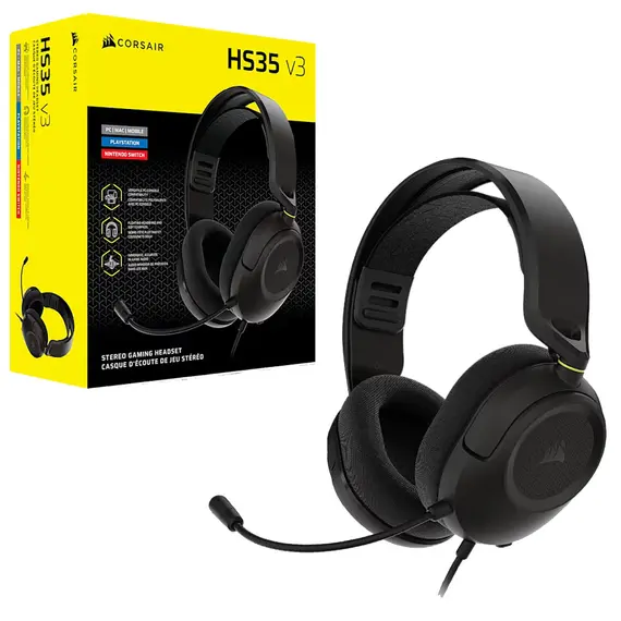 Corsair HS35 v3 - Wired Gaming Headset, Head-band, Black, 5 image