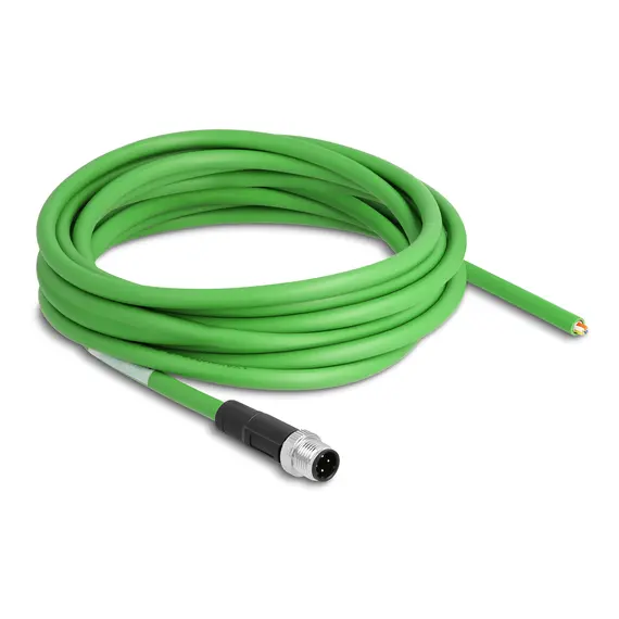 Delock M12 Network Cable (4-Pin D-Coded), 5m
