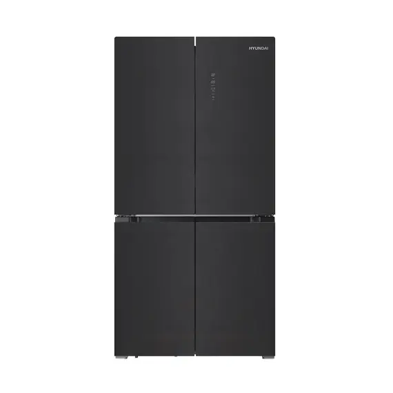 Hyundai HARF-4488B - Refrigerator, 436-Liter, 4-Door, Bottom-Freezer, Black Glass