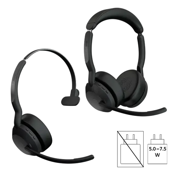 Jabra 25599-999-899 Headset - Wireless Stereo, On-ear Headband, Bluetooth 5.2+USB-C, ANC, 2YR, 4 image