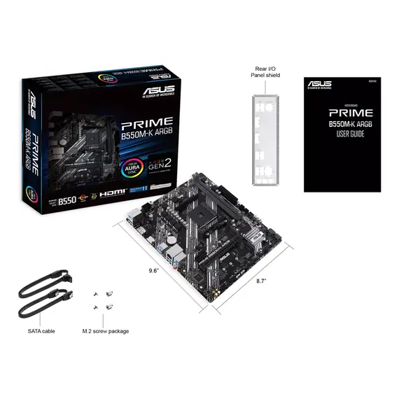 ASUS 90MB1GC0-M0EAY0 Motherboard - AMD, Socket AM4, micro-ATX, 3YR, 8 image