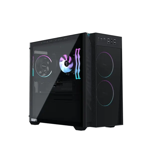GIGABYTE AORUS PRIME 3 Gaming Desktop PC - AMD Ryzen 7 9700X, 32GB, 1000GB SSD, RTX 5070 12GB, Win11Home, Black, 2 image