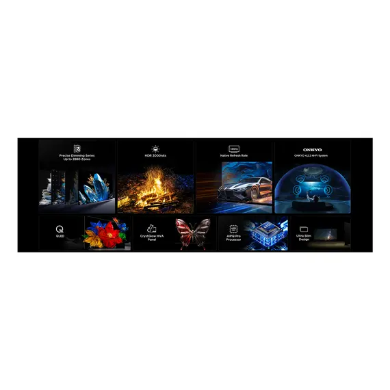 TCL 115C7K TV - 115", 4K Ultra HD, Smart TV, QD-Mini LED, Wi-Fi, Black, 2YR, תצוגה אלכסוני: 115", 12 image