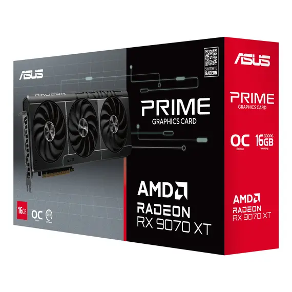 ASUS 90YV0L71-M0NA00 Video Card - 16 GB GDDR6, PCI Express 5.0, AMD Radeon RX 9070 XT, Black, 3YR, 11 image