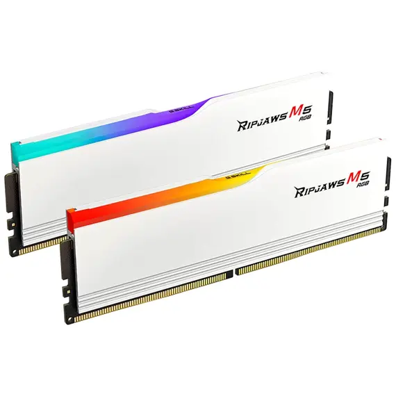 G.Skill Ripjaws M5 Neo RGB Memory Module - 64GB (2x32GB), DDR5, 6400, CL32, White, מהירות הזיכרון: 6400 MHz, זמן איחזור CAS: 32, צבע המוצר: White, 2 image
