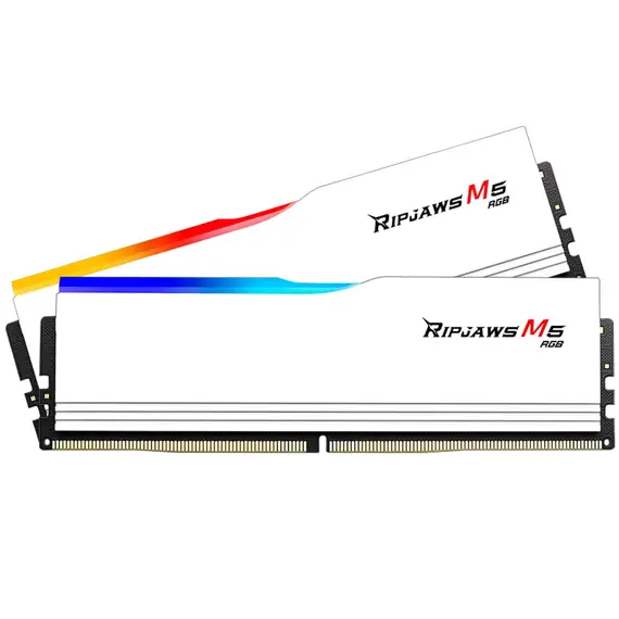 G.Skill Ripjaws M5 Neo RGB Memory Module - 64GB (2x32GB), DDR5, 6400, CL32, White, מהירות הזיכרון: 6400 MHz, זמן איחזור CAS: 32, צבע המוצר: White