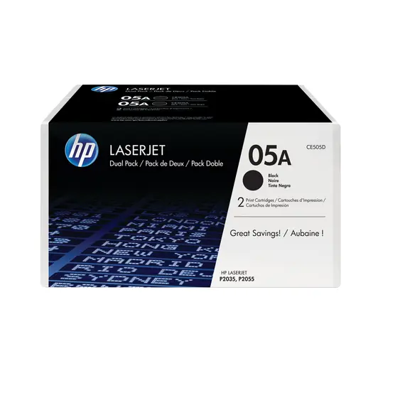 HP 05A CE505D - Original LaserJet Toner Cartridge, 2-pack, Black