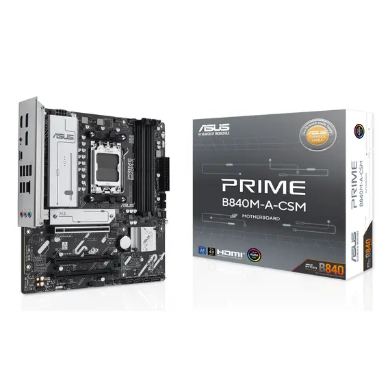ASUS 90MB1J10-M0EAYC Motherboard - AMD B840, Socket AM5, Micro ATX, Black, 1YR