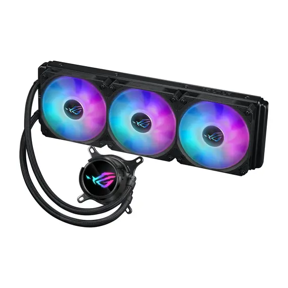 ASUS 90RC00T1-M0UAY0 ROG Strix LC III 360 ARGB Liquid CPU Cooler - 360 mm, 3x 120 mm, AMD AM5/AM4, Intel LGA 1851/1700/1200/115x, LCD, Black, 1YR, צבע המוצר: Black, 2 image