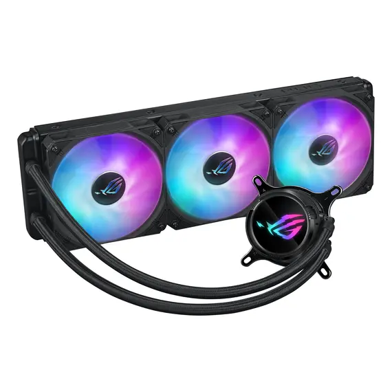 ASUS 90RC00T1-M0UAY0 ROG Strix LC III 360 ARGB Liquid CPU Cooler - 360 mm, 3x 120 mm, AMD AM5/AM4, Intel LGA 1851/1700/1200/115x, LCD, Black, 1YR, צבע המוצר: Black, 3 image