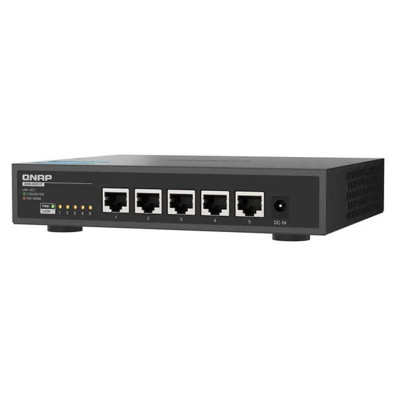 QNAP QSW-3205-5T Unmanaged Switch - 5x 10GbE BASE-T (RJ45), Desktop, Black, 1YR, 5 image
