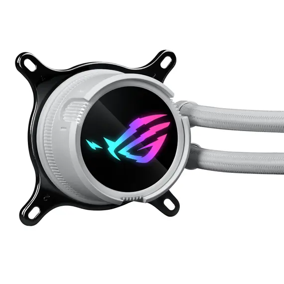 ASUS 90RC00T2-M0UAY0 ROG Strix LC III all-in-one CPU liquid cooler - 120 mm fans (three), ARGB / AURA Sync, White, 1YR, צבע המוצר: White, 4 image