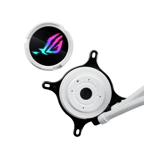 ASUS 90RC00T2-M0UAY0 ROG Strix LC III all-in-one CPU liquid cooler - 120 mm fans (three), ARGB / AURA Sync, White, 1YR, צבע המוצר: White, 8 image
