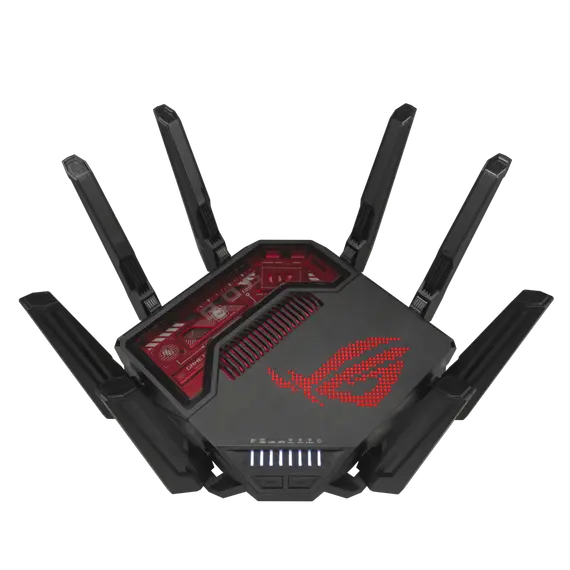 ASUS 90IG0850-MO9A0V Desktop Router - Wi-Fi 7 802.11be, 19,000 Mbps, USB port, Black/Red, 1YR, 2 image