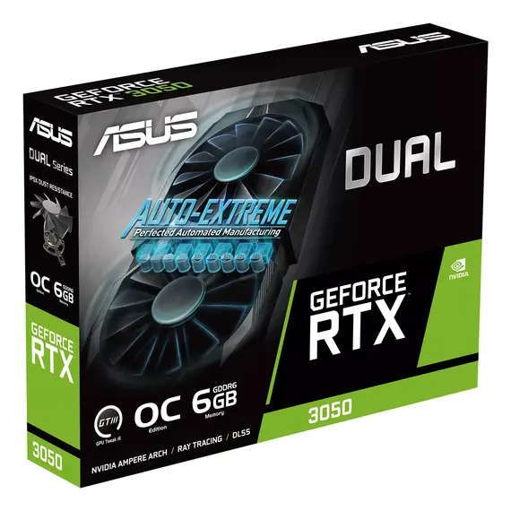 ASUS 90YV0K60-M0NA00 Video Card - 6 GB GDDR6, PCI Express 4.0, NVIDIA GeForce RTX 3050, Black, 1YR, изображение 10