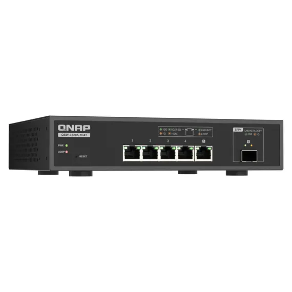 QNAP QSW-L3205-1C4T Lite Managed Switch - 4x 10GbE BASE-T, Desktop, Black, 1YR, 3 image