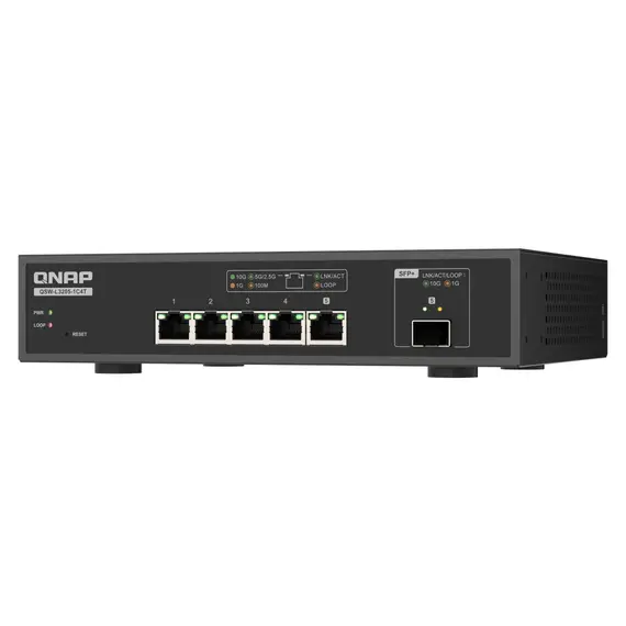 QNAP QSW-L3205-1C4T Lite Managed Switch - 4x 10GbE BASE-T, Desktop, Black, 1YR, 5 image