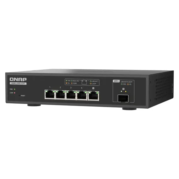 QNAP QSW-L3205-1C4T Lite Managed Switch - 4x 10GbE BASE-T, Desktop, Black, 1YR, 8 image