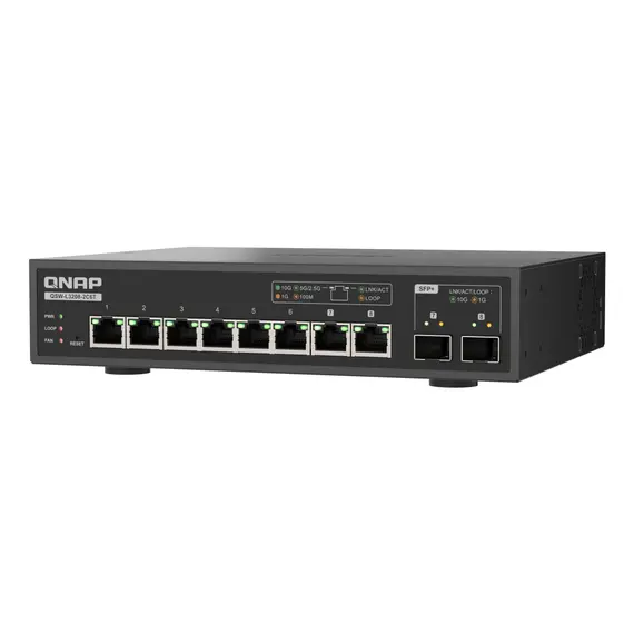 QNAP QSW-L3208-2C6T Lite Managed Switch - 6x 10GbE BASE-T, Desktop, Black, 1YR, 2 image