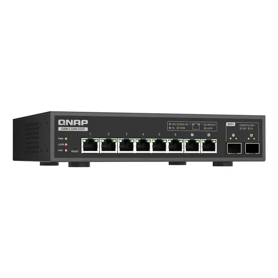 QNAP QSW-L3208-2C6T Lite Managed Switch - 6x 10GbE BASE-T, Desktop, Black, 1YR, 5 image