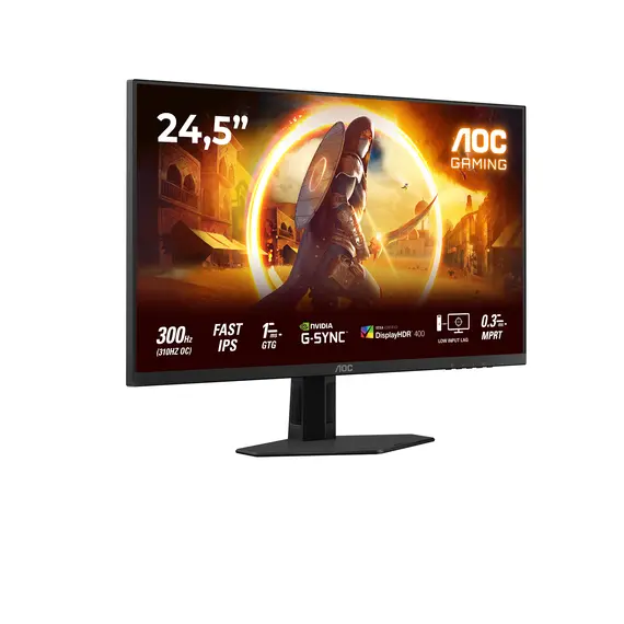 AOC 25G4SRE Gaming Monitor - 24.5", FHD, Fast IPS, 310Hz, Black/Red, 3YR, 2 image