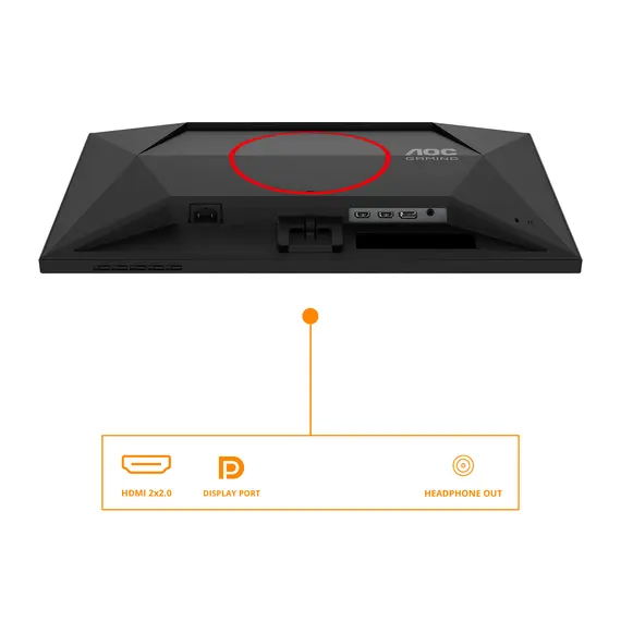 AOC 25G4SRE Gaming Monitor - 24.5", FHD, Fast IPS, 310Hz, Black/Red, 3YR, 14 image