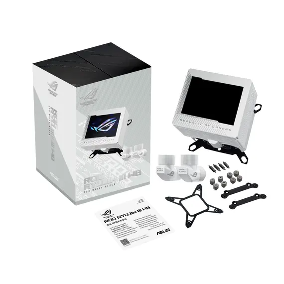 ASUS 90RC00V2-M0UAY0 ROG RYUJIN III WB White Edition Liquid CPU Cooler - AMD AM5/AM4, Intel LGA 1851/1700/1200/115x, 1 pc(s), צבע המוצר: White, 6 image