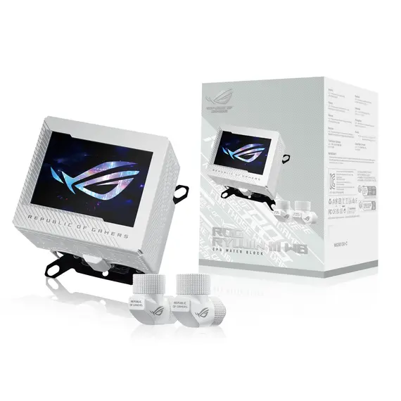 ASUS 90RC00V2-M0UAY0 ROG RYUJIN III WB White Edition Liquid CPU Cooler - AMD AM5/AM4, Intel LGA 1851/1700/1200/115x, 1 pc(s), צבע המוצר: White, 7 image