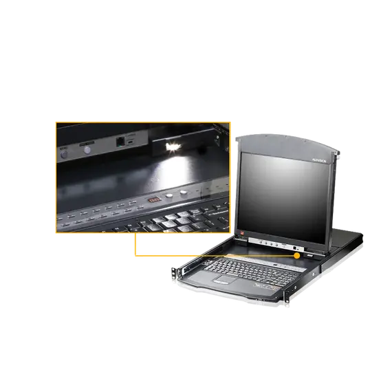 ATEN KL1516AIN-AXA-AG LCD KVM Switch - VGA, 19", 1920 x 1200 pixels, US English, Black, 5 image