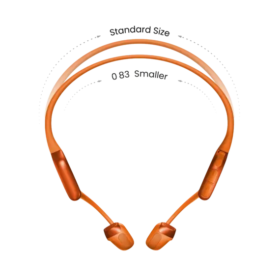 SHOKZ OpenRun Pro 2 Mini S820OR Headphones - Wireless, Bluetooth 5.3, Dual Noise-Canceling Mic, IP55, Orange, 2YR, imagen 3