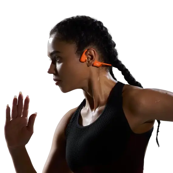 SHOKZ OpenRun Pro 2 Mini S820OR Headphones - Wireless, Bluetooth 5.3, Dual Noise-Canceling Mic, IP55, Orange, 2YR, imagen 4