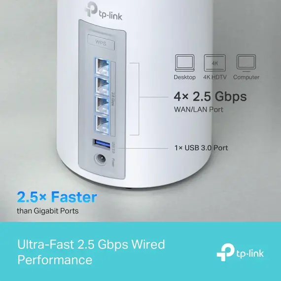 TP-Link DECO BE65 2-PACK Mesh Wi-Fi System - Wi-Fi 7 802.11be, White, 5 image
