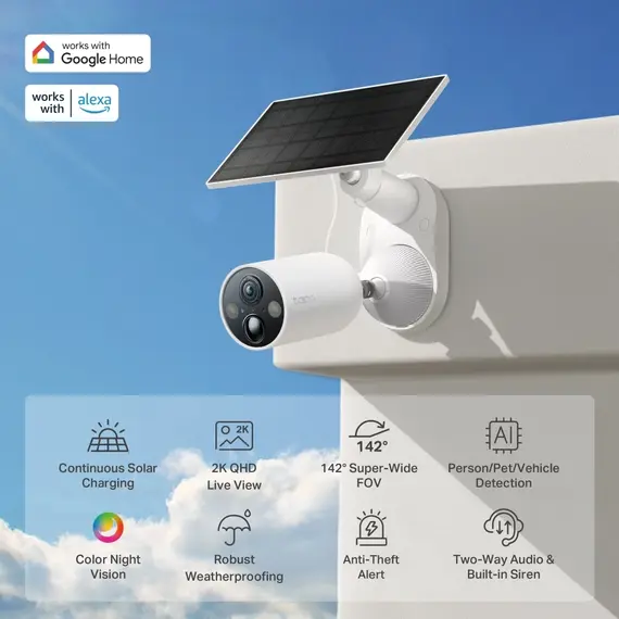 TP-Link TAPO C425 KIT IP Security Camera - 4MP, 1/3", 2.4 GHz Wi-Fi, IP66, White, 3YR, imagen 2